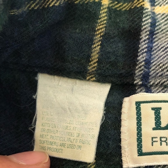 L.L. BEAN Shirt Men's Size XXL Green 100% Cotton USA Made VINTAGE Flannel - Picture 6 of 10